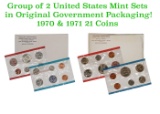 Group of 2 United States Mint Set in Original Government Packaging! From 1970 with small date 1970-s