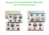 Group of 2 United States Mint Set! From 1977-1978 with 24 Coins Inside!