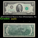 1976 $2 Federal Reserve Note (Philadelphia, PA) Grades Choice AU