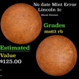 No date Lincoln Cent Mint Error 1c Grades Select Unc RB