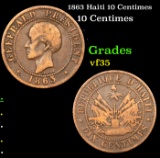 1863 Haiti 10 Centimes Grades vf++