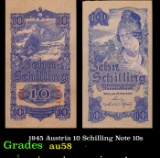 1945 Austria 10 Schilling Note 10s Grades Choice AU/BU Slider