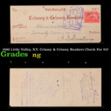 1898 Little Valley, N.Y. Crissey & Crissey Bankers Check For $27 Grades NG