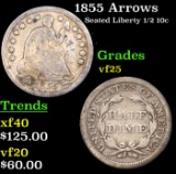 1855 Arrows Seated Liberty Half Dime 1/2 10c Grades vf+
