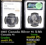 NGC 1967 Canada Silver $1 X-M1 Graded ms65 PL By NGC