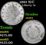 1883 N/C Liberty Nickel 5c Grades Choice Unc