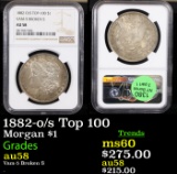 NGC 1882-o/s Top 100 Morgan Dollar $1 Graded au58 By NGC