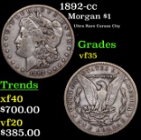 1892-cc Morgan Dollar $1 Grades vf++