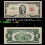 1953B $2 Red Seal United States Note Grades Select CU
