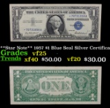 **Star Note** 1957 $1 Blue Seal Silver Certificate Grades vf+