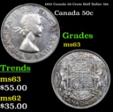 1953 Canada 50 Cents Half Dollar 50c Grades Select Unc