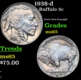 1938-d Buffalo Nickel 5c Grades GEM Unc