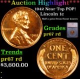 Proof ***Auction Highlight*** 1942 Lincoln Cent Near Top POP! 1c Graded pr67 rd By SEGS (fc)