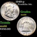 1949-p Franklin Half Dollar 50c Grades GEM+ Unc