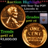 Proof ***Auction Highlight*** 1942 Lincoln Cent Near Top POP! 1c Graded pr67 rd By SEGS (fc)