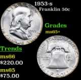 1953-s Franklin Half Dollar 50c Grades GEM+ Unc