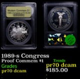 Proof 1989-s Congress Modern Commem Dollar $1 Graded GEM++ Proof Deep Cameo BY USCG