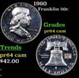 Proof 1960 Franklin Half Dollar 50c Grades Choice Proof Cameo