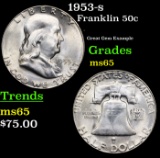 1953-s Franklin Half Dollar 50c Grades GEM Unc