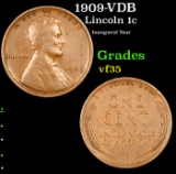 1909-p VDB Lincoln Cent 1c Grades vf++