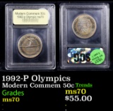 1992-P Olympics Modern Commem Half Dollar 50c Graded ms70, Perfection BY USCG