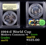 1994-d World Cup Modern Commem Dollar $1 Graded ms70, Perfection BY USCG