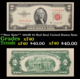 **Star Note** 1953B $2 Red Seal United States Note Grades xf
