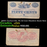 1800's Turbutville, PA 50 Cent Obsollete Bank Note Grades vf+