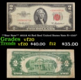 **Star Note** 1953A $2 Red Seal United States Note Fr-1510* Grades vf, very fine