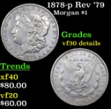 1878-p Rev '79 Morgan Dollar $1 Grades VF Details