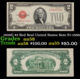 1928G $2 Red Seal United States Note Fr-1508 Grades Choice AU/BU Slider