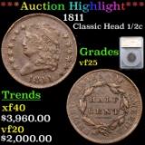 ***Auction Highlight*** 1811 Classic Head Large Cent 1c Graded vf25 By SEGS (fc)