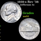 1939-s Rev '38 Jefferson Nickel 5c Grades Select AU