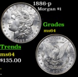 1886-p Morgan Dollar $1 Grades Choice Unc