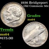 1936 Bridgeport Old Commem Half Dollar 50c Grades Choice Unc