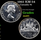 1962 KM-54 Canada Dollar $1 Grades GEM Unc