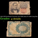 1875 US Fractional Currency 10c Fifth Issue Fr-1265 Long Key Grades g details