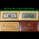 1976 First Day of Issue United States Two Dollar Bicentennial Commemorative Bill Grades NG