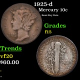 1925-d Mercury Dime 10c Grades f+