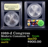 1989-d Congress Modern Commem Dollar $1 Graded ms70, Perfection BY USCG