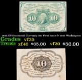 1862 US Fractional Currency 10c First Issue fr-1242 Washington Grades vf++