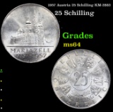 1957 Austria 25 Schilling KM-2883 Grades Choice Unc