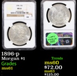 NGC 1896-p Morgan Dollar $1 Graded ms61 By NGC
