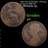 1893 Great Britain 1 Penny, Victoria KM-755 Grades g, good