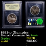 1992-p Olympics Modern Commem Half Dollar 50c Graded ms70, Perfection BY USCG