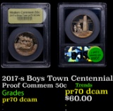 Proof 2017-s Boys Town Centennial Modern Commem Half Dollar 50c Graded GEM++ Proof Deep Cameo BY USC