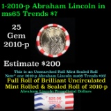 Full Roll of 2010-p Abraham Lincoln Presidential $1 Coin Rolls in Original United State Mint Wrapper