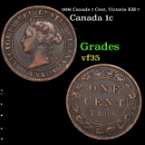 1896 Canada 1 Cent, Victoria KM-7 Grades vf++