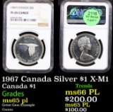 NGC 1967 Canada Silver $1 X-M1 Graded ms65 pl By NGC