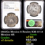 NGC 1862Go Mexico 8 Reales KM-377.8 Graded vf details By NGC